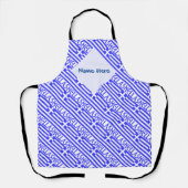 ギリシャ国旗タイル模様の青い名入れエプロン エプロン (正面)