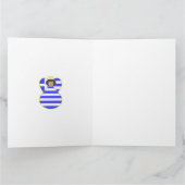 ギリシャ国旗ダークヘアエンジェルクリスマスパーソナライズされた カード (内部)