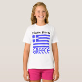 ギリシャ国旗パーソナライズされた Tシャツ (正面フル)