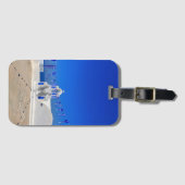 ギリシャ国旗ホワイトチャーチ建物ギリシャ ラゲッジタグ (正面横)