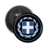 ギリシャ国旗ボトルオープナー、ギリシャのエンブレム/パーティー 栓抜き (正面)