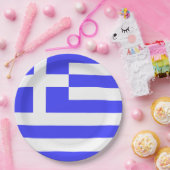 ギリシャ国旗モデル ペーパープレート (パーティー)