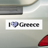 ギリシャ国旗大好き バンパーステッカー (車上)