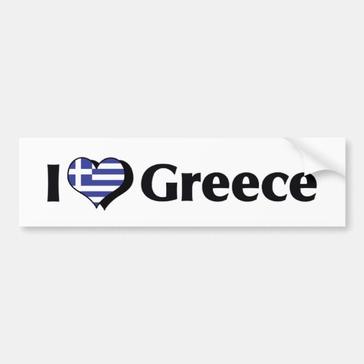 ギリシャ国旗大好き バンパーステッカー (正面)