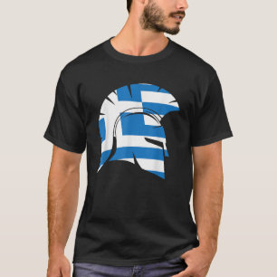 ギリシャ国旗誇りを持ったのスパルタンの贈り物 Tシャツ