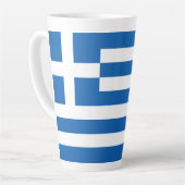 ギリシャ国旗 カフェラテマグ (左アングル)