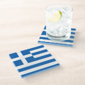 ギリシャ国旗 ガラスコースター (アングル)