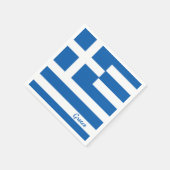 ギリシャ国旗&ギリシャパーティーファッション/スポーツファン スタンダードカクテルナプキン (角)