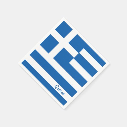 ギリシャ国旗&ギリシャパーティーファッション/スポーツファン スタンダードカクテルナプキン (角)