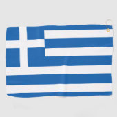 ギリシャ国旗&ギリシャ旅行、休日/スポーツファン行く ゴルフタオル (横)