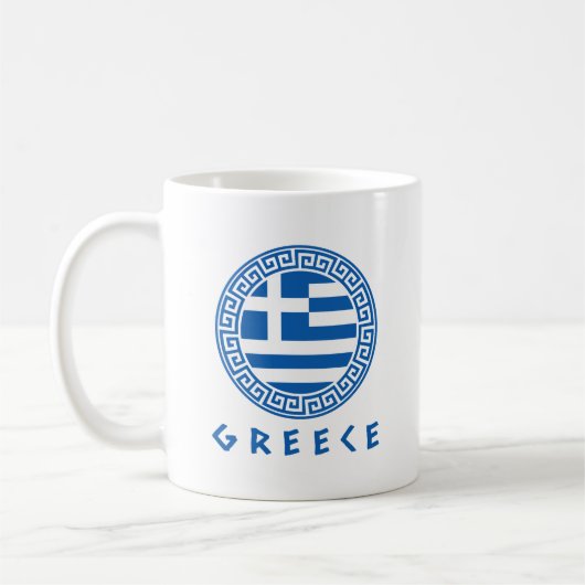 ギリシャ国旗 コーヒーマグカップ (左)