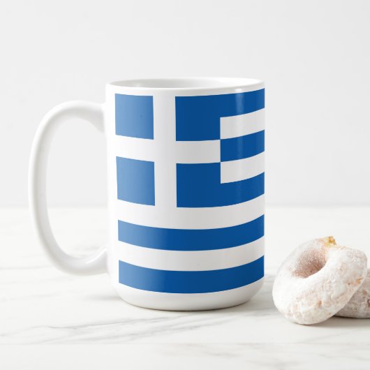 ギリシャ国旗 コーヒーマグカップ (ドーナツ)