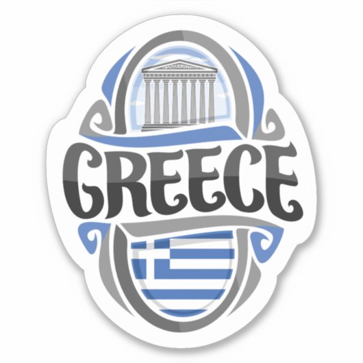 ギリシャ国旗 シール (正面)