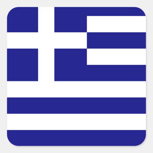 ギリシャ国旗 スクエアシール (正面)