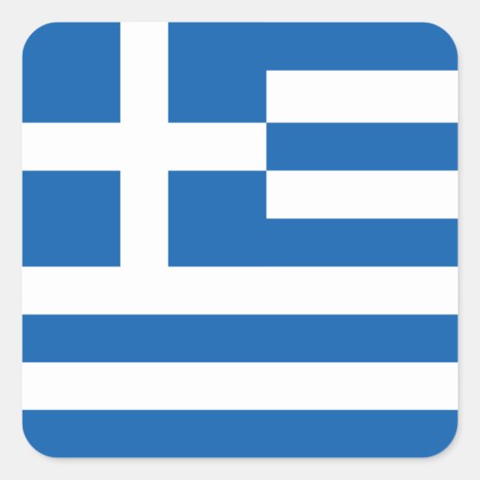 ギリシャ国旗 スクエアシール (正面)