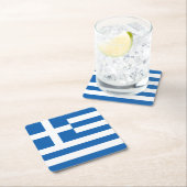 ギリシャ国旗 スクエアペーパーコースター (インサイチュ)