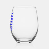 ギリシャ国旗 ステムなしワイングラス (左)