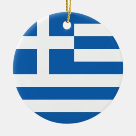 ギリシャ国旗 セラミックオーナメント (正面)