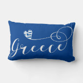 ギリシャ国旗、ハート、ギリシャ ランバークッション (裏面)