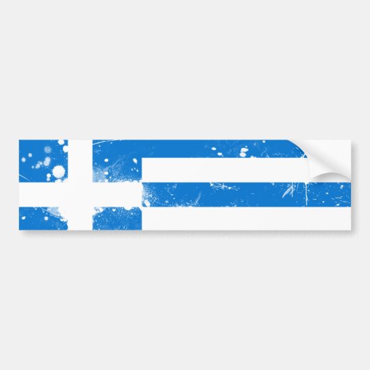 ギリシャ国旗 バンパーステッカー (正面)