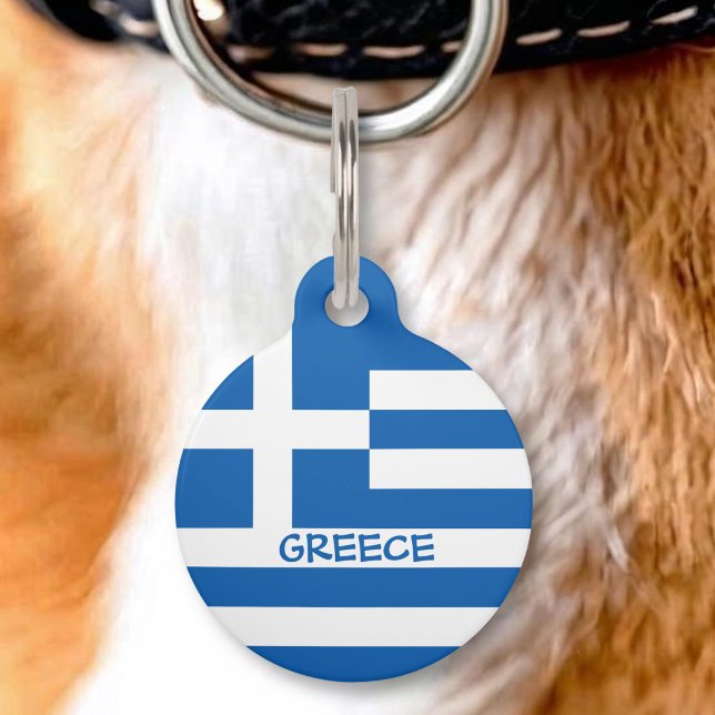 ギリシャ国旗 ペット　ネームタグ (クリエイターアップロード済み)