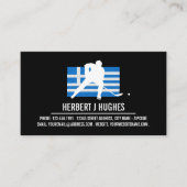 ギリシャ国旗、ホッケープレーヤー、ホッケーコーチの写真 名刺 (正面)