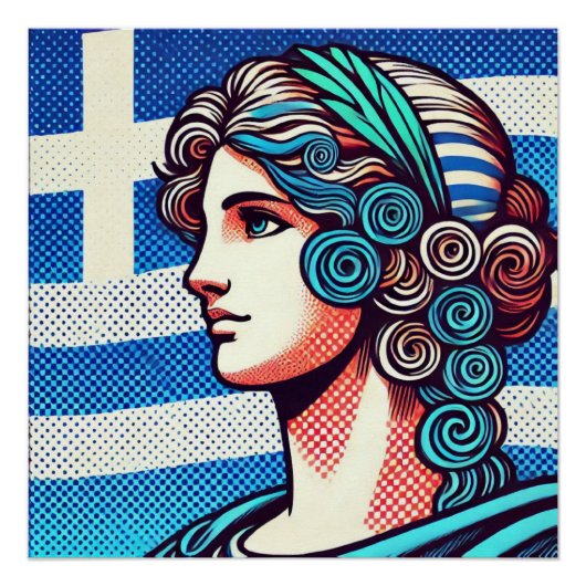 ギリシャ国旗 ポスター (正面)
