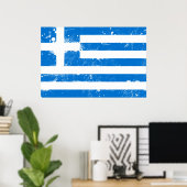 ギリシャ国旗 ポスター (ホームオフィス)