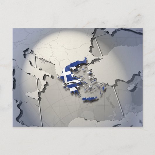ギリシャ国旗 ポストカード (正面)