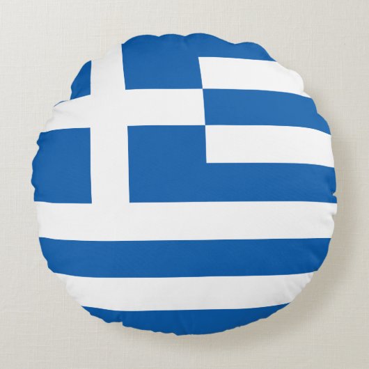 ギリシャ国旗 ラウンドクッション (正面)