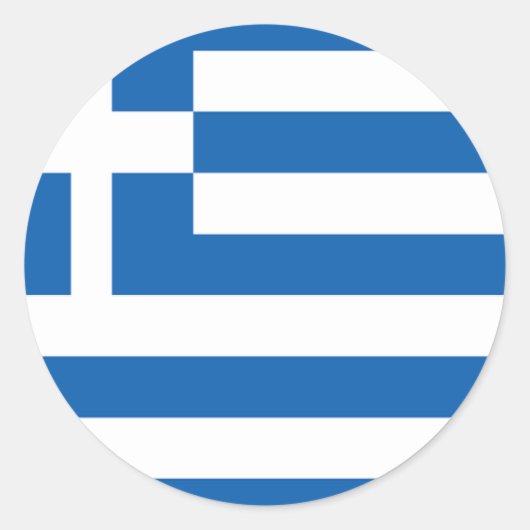 ギリシャ国旗 ラウンドシール (正面)