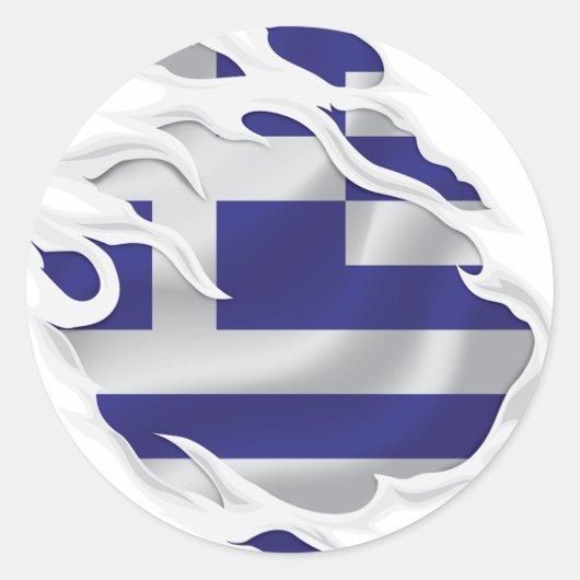 ギリシャ国旗 ラウンドシール (正面)