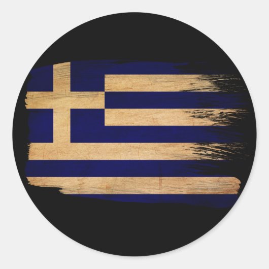 ギリシャ国旗 ラウンドシール (正面)