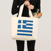 ギリシャ国旗 ラージトートバッグ (正面(商品))