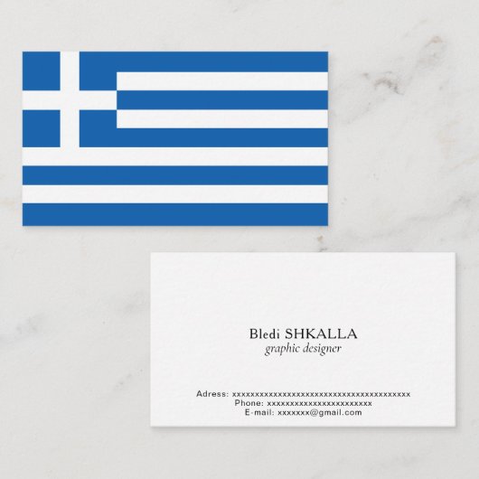 ギリシャ国旗 名刺 (正面/裏面)