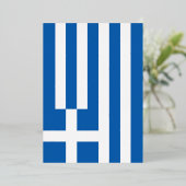 ギリシャ国旗 箔招待状 (立ち正面)