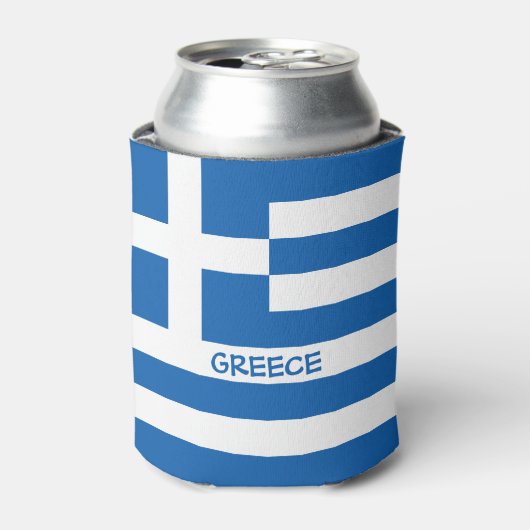 ギリシャ国旗 缶クーラー (缶正面)
