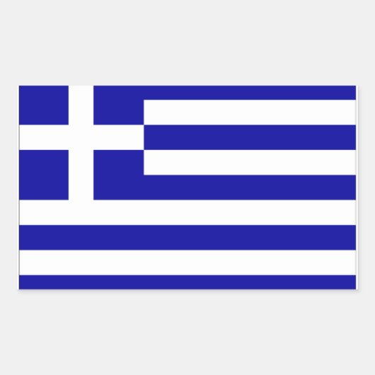 ギリシャ国旗 長方形シール (正面)