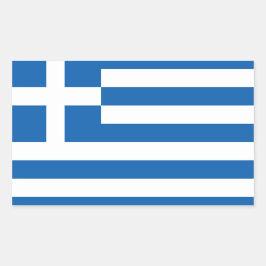 ギリシャ国旗 長方形シール (正面)
