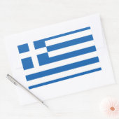 ギリシャ国旗 長方形シール (封筒)