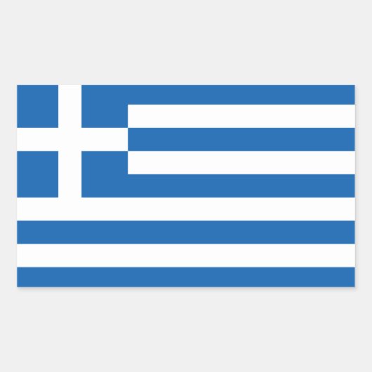 ギリシャ国旗 長方形シール (正面)