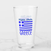 ギリシャ国旗 青 カスタマイズ タンブラーグラス (正面)