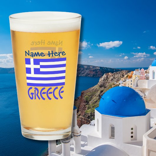 ギリシャ国旗 青 カスタマイズ タンブラーグラス