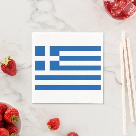 ギリシャ国旗Greece Blue White Paper Napkin スタンダードカクテルナプキン (インサイチュ)