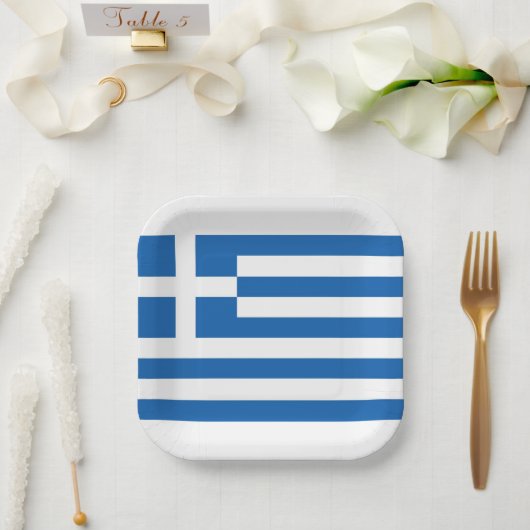 ギリシャ国旗Greece Blue White Paper Napkin ペーパープレート (ウェディング)