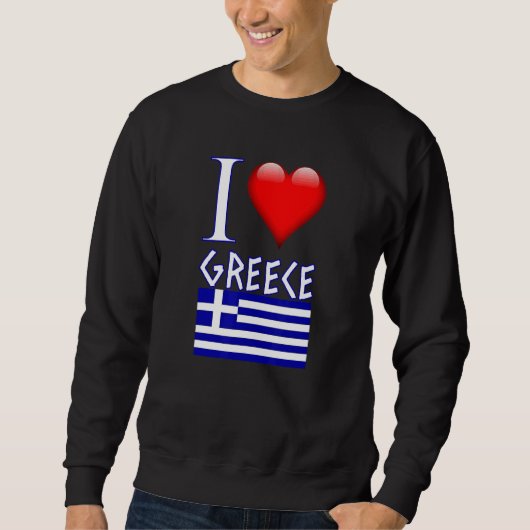ギリシャ国旗I愛ギリシャ古代書の愛国心 スウェットシャツ (正面)