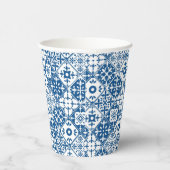 ギリシャ地中海のの青いタイルの赤ちゃんシャワー 紙コップ (右)