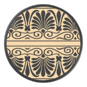 ギリシャ地中海のアラベスク模様ブラウン アイスホッケーパック (正面)