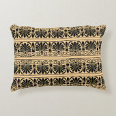 ギリシャ地中海のアラベスク模様ブラウン アクセントクッション (正面)