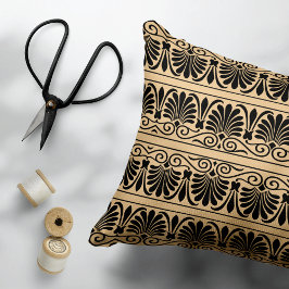 ギリシャ地中海のアラベスク模様ブラウン アクセントクッション